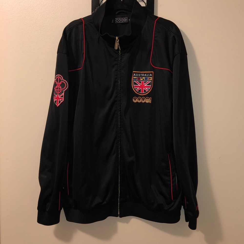 EUC COOGI Australia Black Track Full Zip Jacket-3X